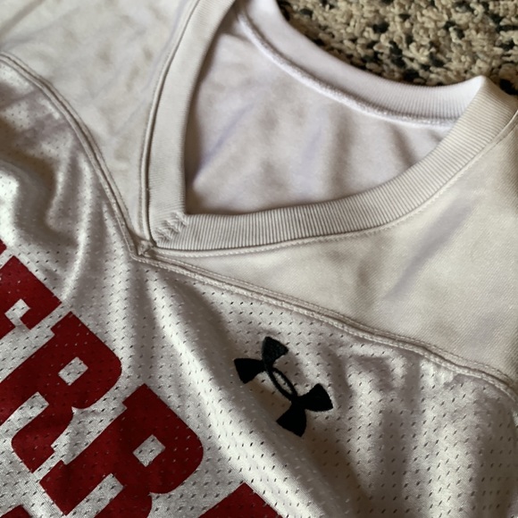 Under Armour J SERRA Highschool Football Jersey White Scrunch Sleeves Size XL - Picture 10 of 11